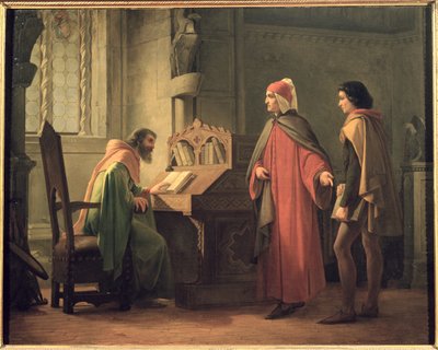 Dante presenting Giotto to Guido da Polenta by Giovanni Mochi